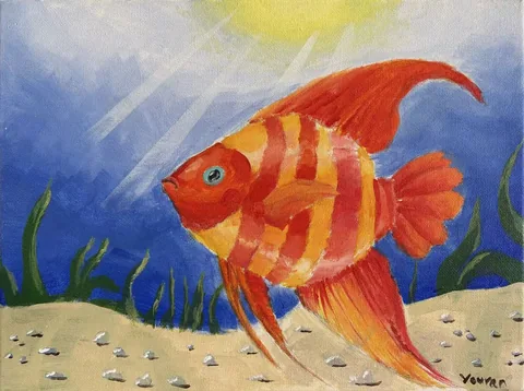 Fish likes shiny rocks