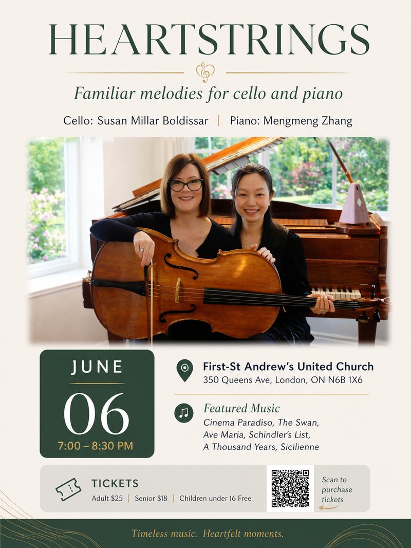 Heartstrings — Familiar Melodies for Cello and Piano poster